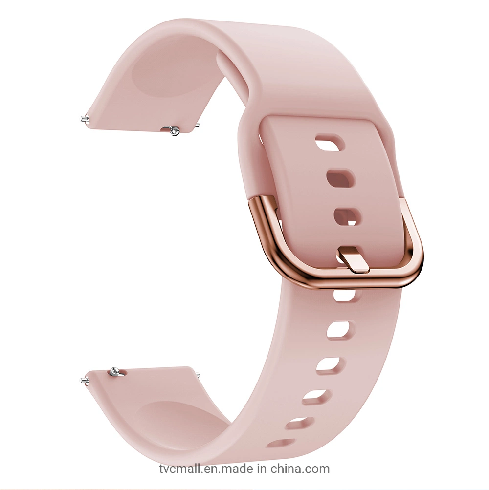 20mm Silicone Watchband Strap for Samsung Galaxy Watch 42mm, Solid Color Adjustable Watch Wrist Band - Pink