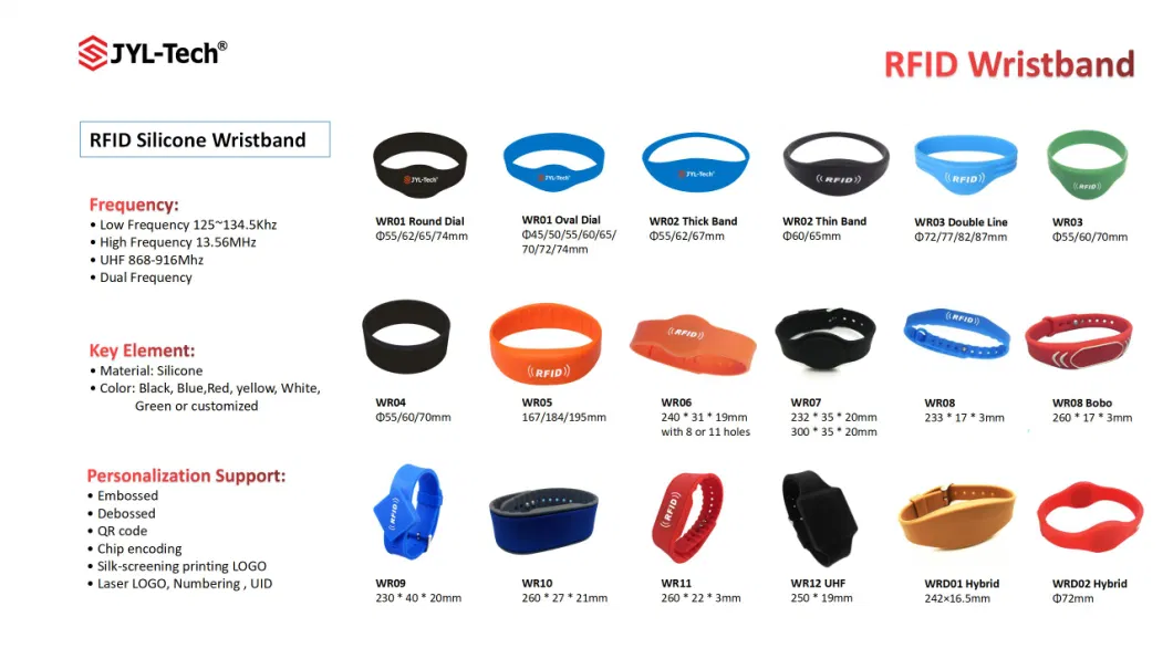 Waterproof 13.56MHz Ntag213 NFC RFID Silicone Wristband for Water Park