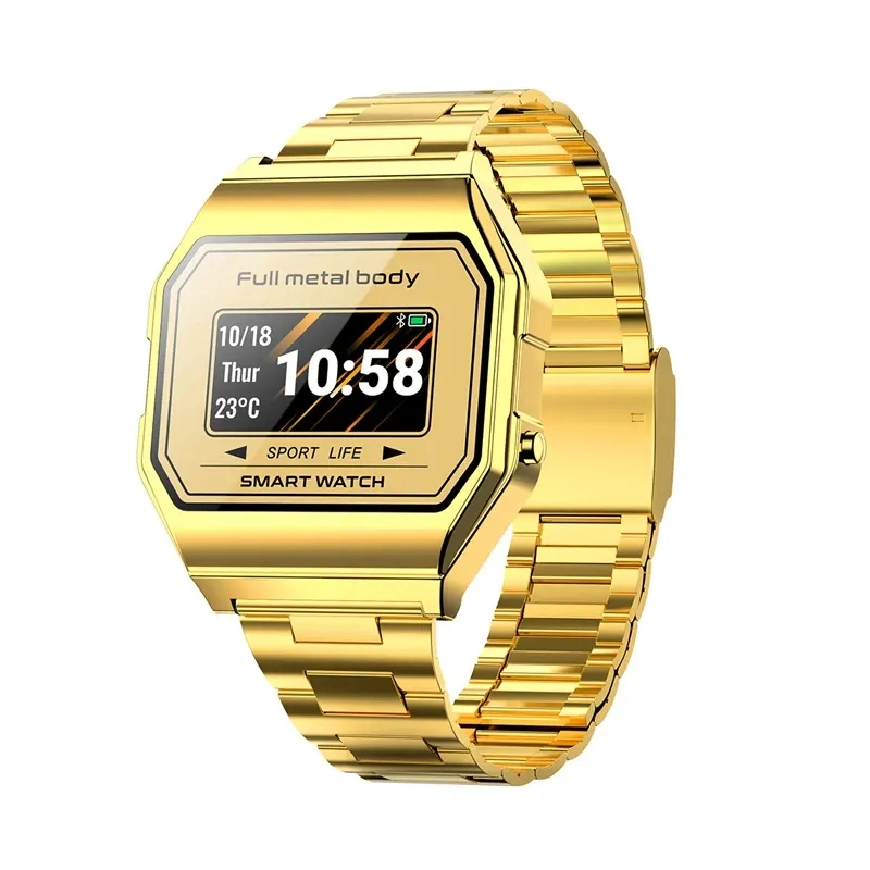 Kw18 New Luxury Gold Watch Fashion Steel Belt Digital Smart Watch GPS Multiple Sports Modes Long Battery Life Smart Watch