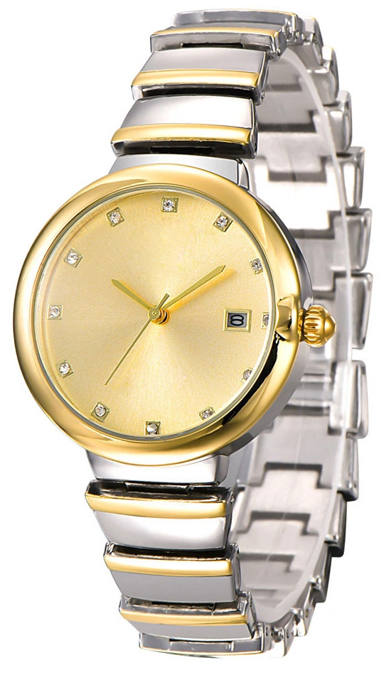 Stainless Steel Beautiful 3ATM Quartz Gold Lady Watch