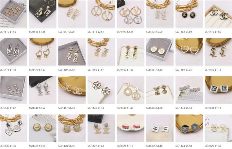 New Luxury Fashion Designer Premium Style Gold Letter Earrings Earrings Jewelry for Women