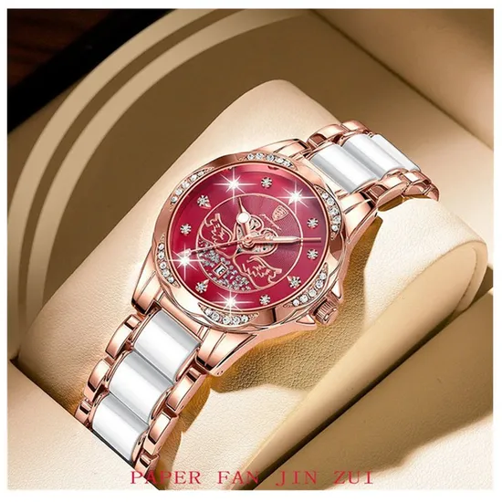 Hot Sale Fashion Diamond Poedagar 362 Casual Stainless Steel Band Quartz Watch 
