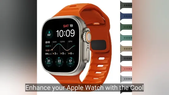 Cool Design Sporty Silicone Strap for Apple Watch Band Ultra 38/40/41mm 42/44/45/49mm 