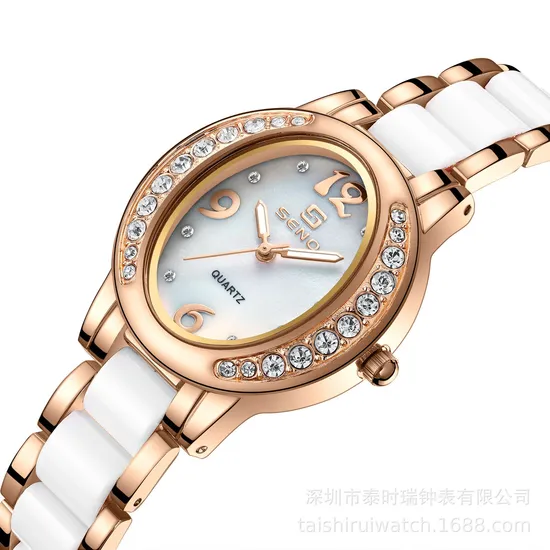 Oval Diamond Elegant Hot Sale Waterproof Quartz Watch 